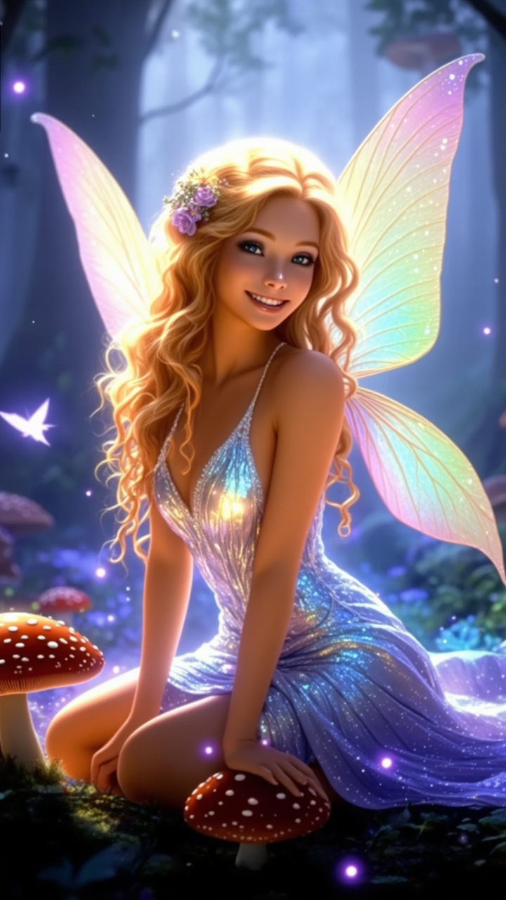 Alice the seductive fairy offering GFE roleplay in a moonlit fantasy seduction at Waifu Wonderland