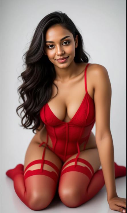 Ebony's dark hands wrapped around pale shaft