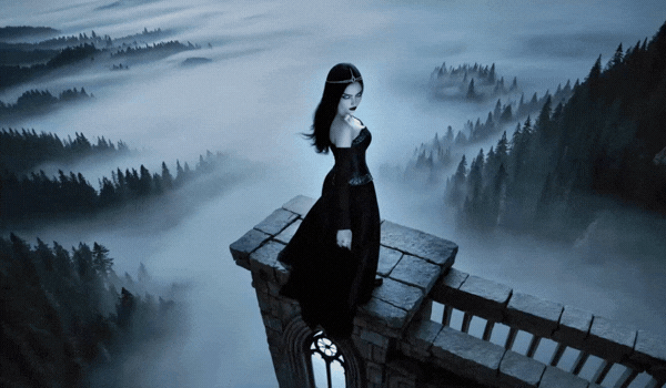 Tabitha the Witch flying on her broomstick