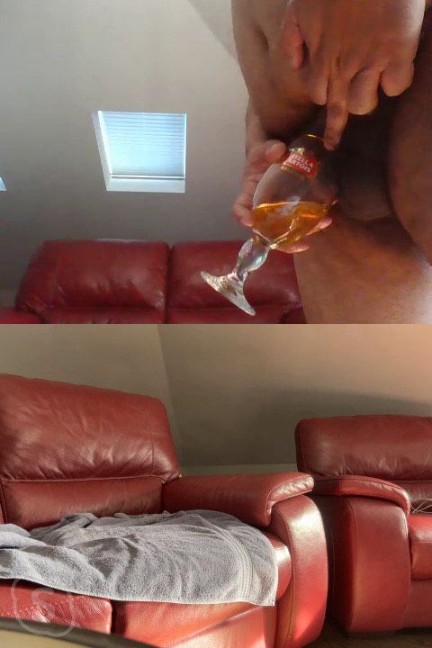 Sissy Pissing In Glass Forced To Drink It