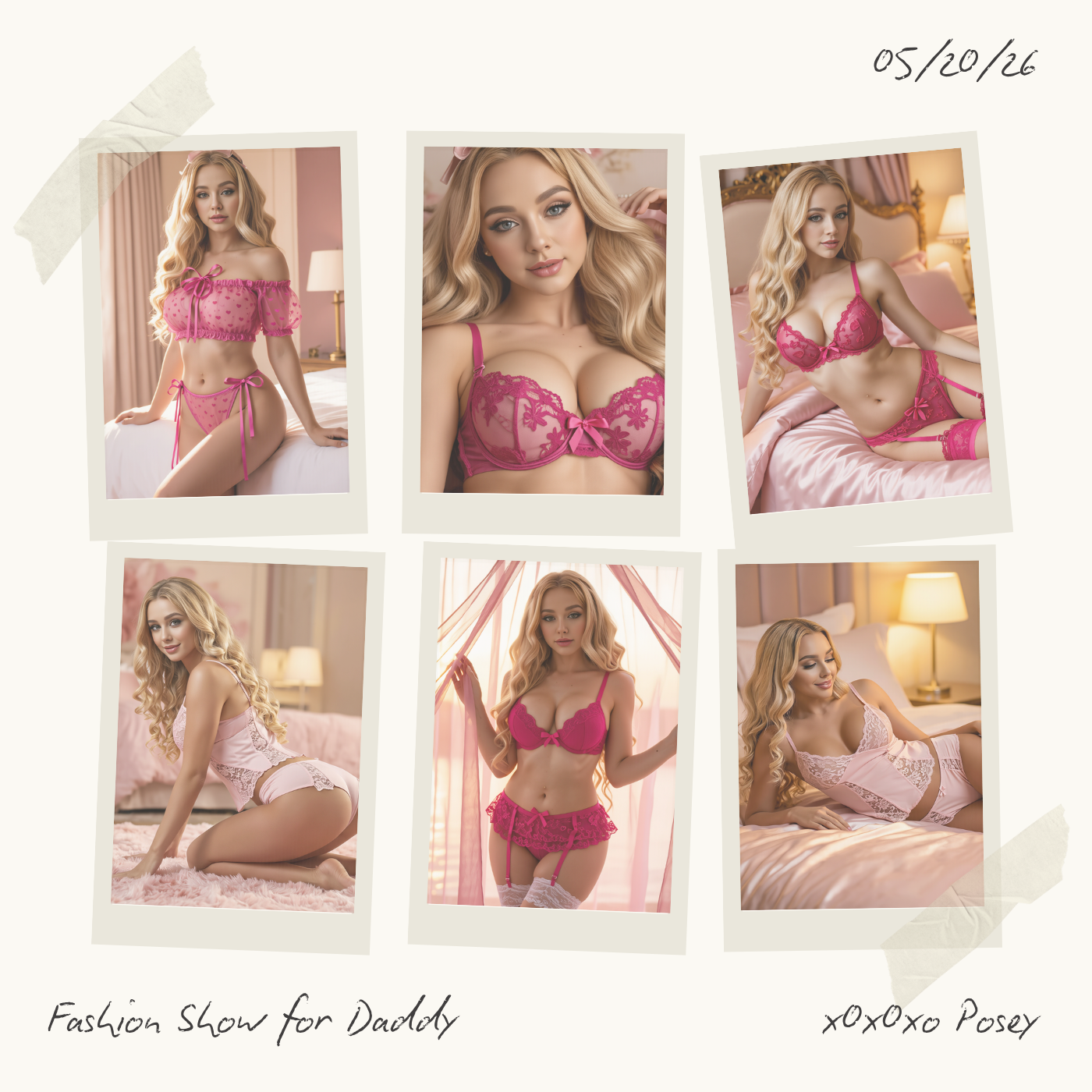 Posey in sexy fashion show lingerie for sugar daddy phone sex