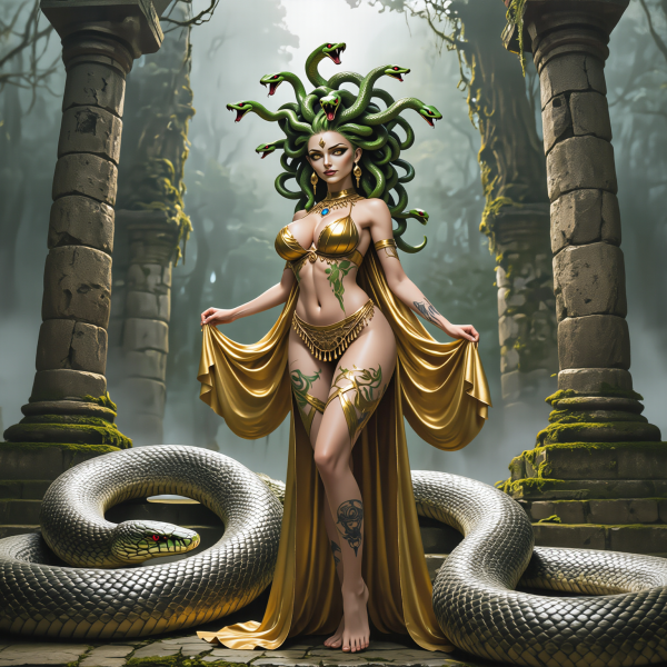 Transformation and magical phone sex is Medusa's favorite